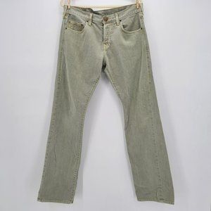 True Religion Green Button Fly Denim Jeans Mens 32